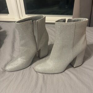 Madden girl, silver sparkly boots